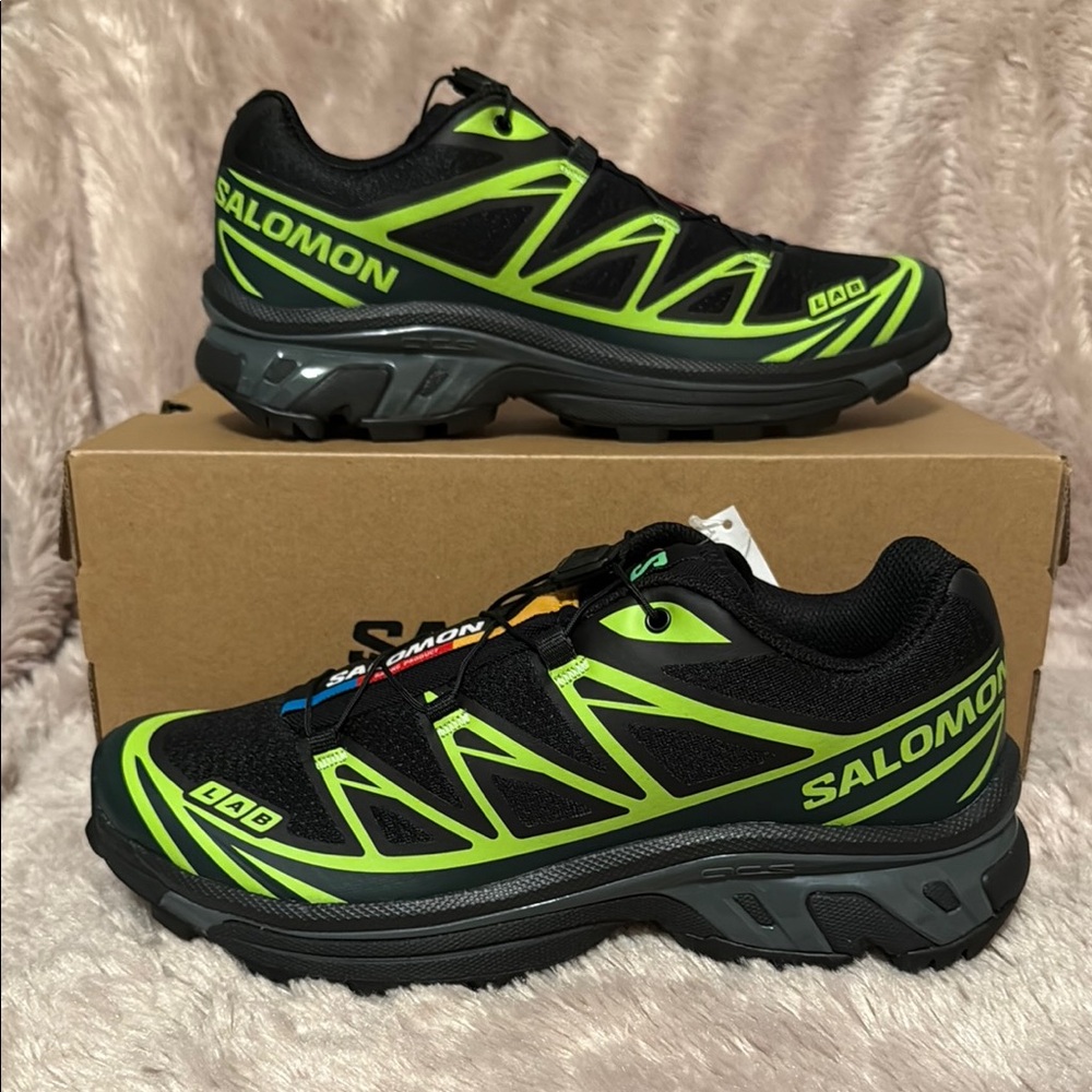 Salomon Unisex XT-6 L4758300026 Black and Green Trail Running Shoes Size 7M/8W